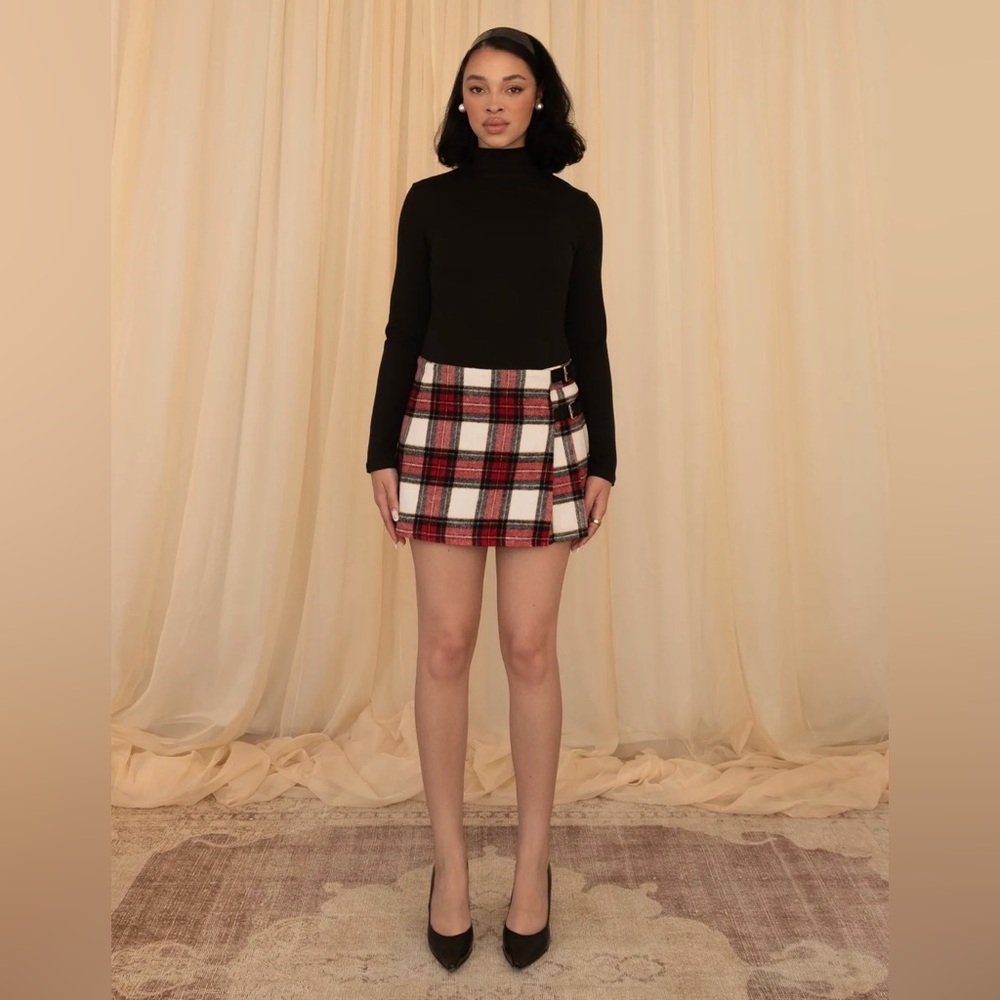 Cry Baby Rachel Plaid Mini Skirt - Black, Red, and White